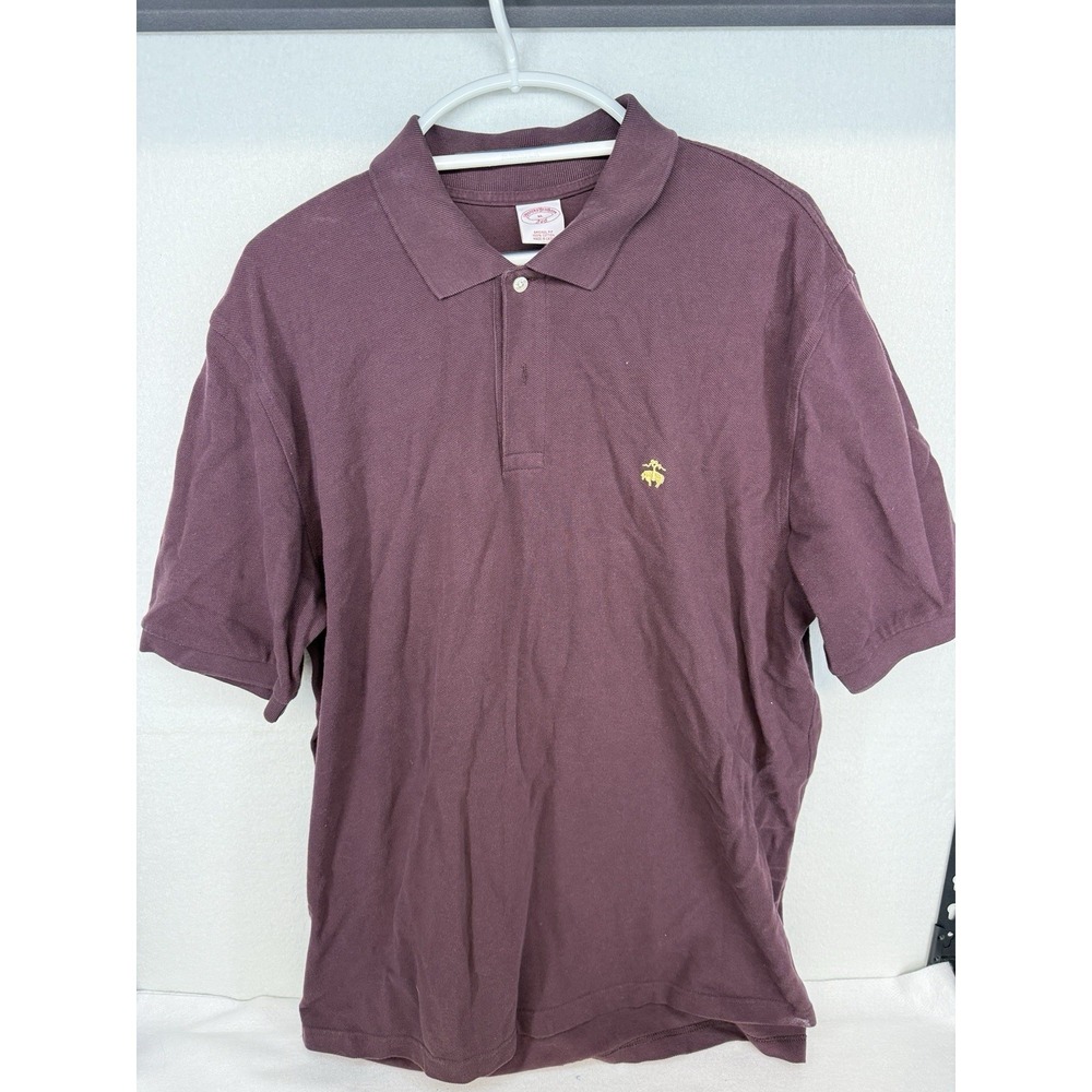 Brooks Brothers Men's Maroon 346 Classic Fit Pique Short Sleeve Polo Shirt Sz XL